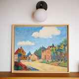 The hamlet, oil on canvas signed Bodon