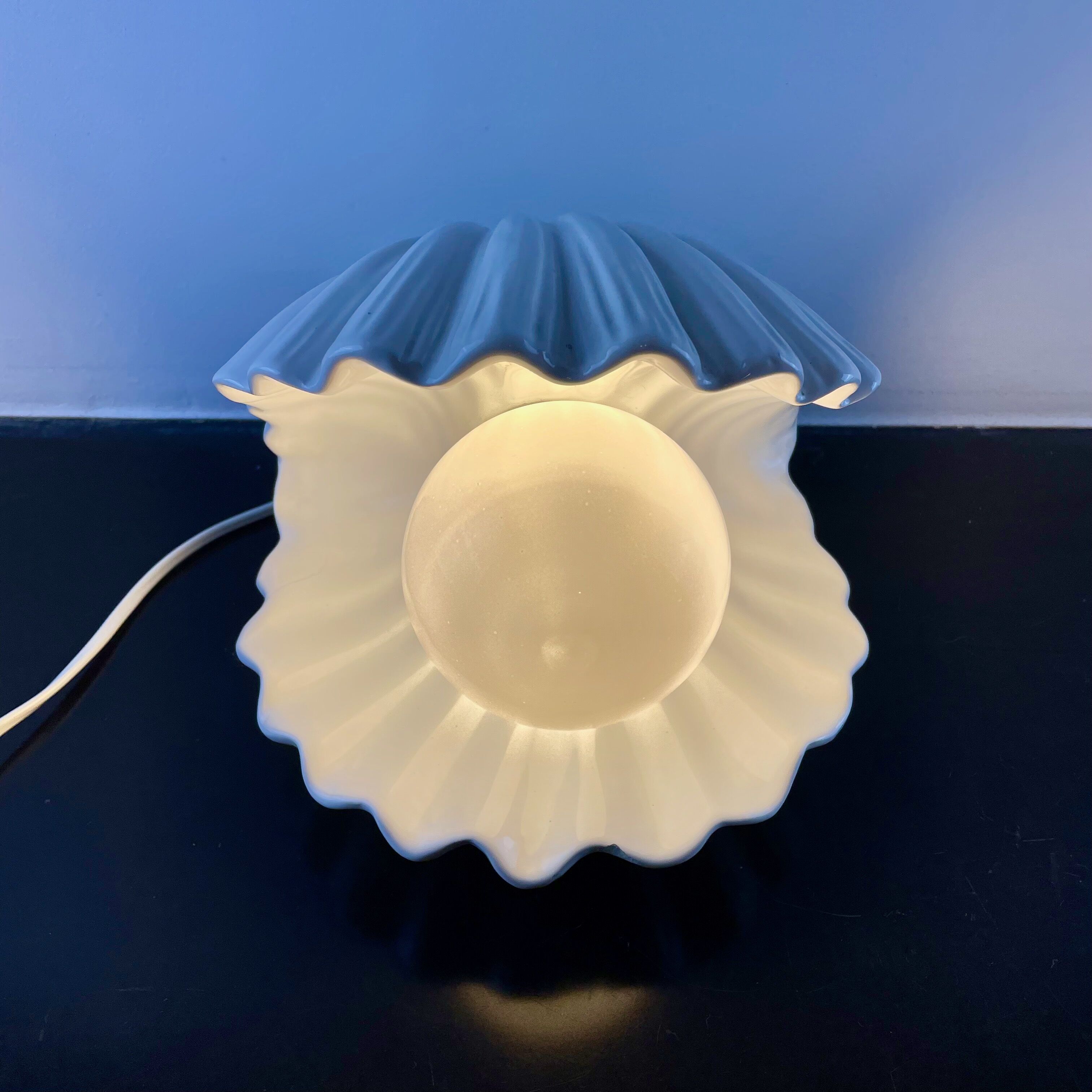 Ceramic shell lamp, circa 1970