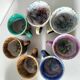 Tasses et soucoupes Morvan en céramique émaillée polychrome