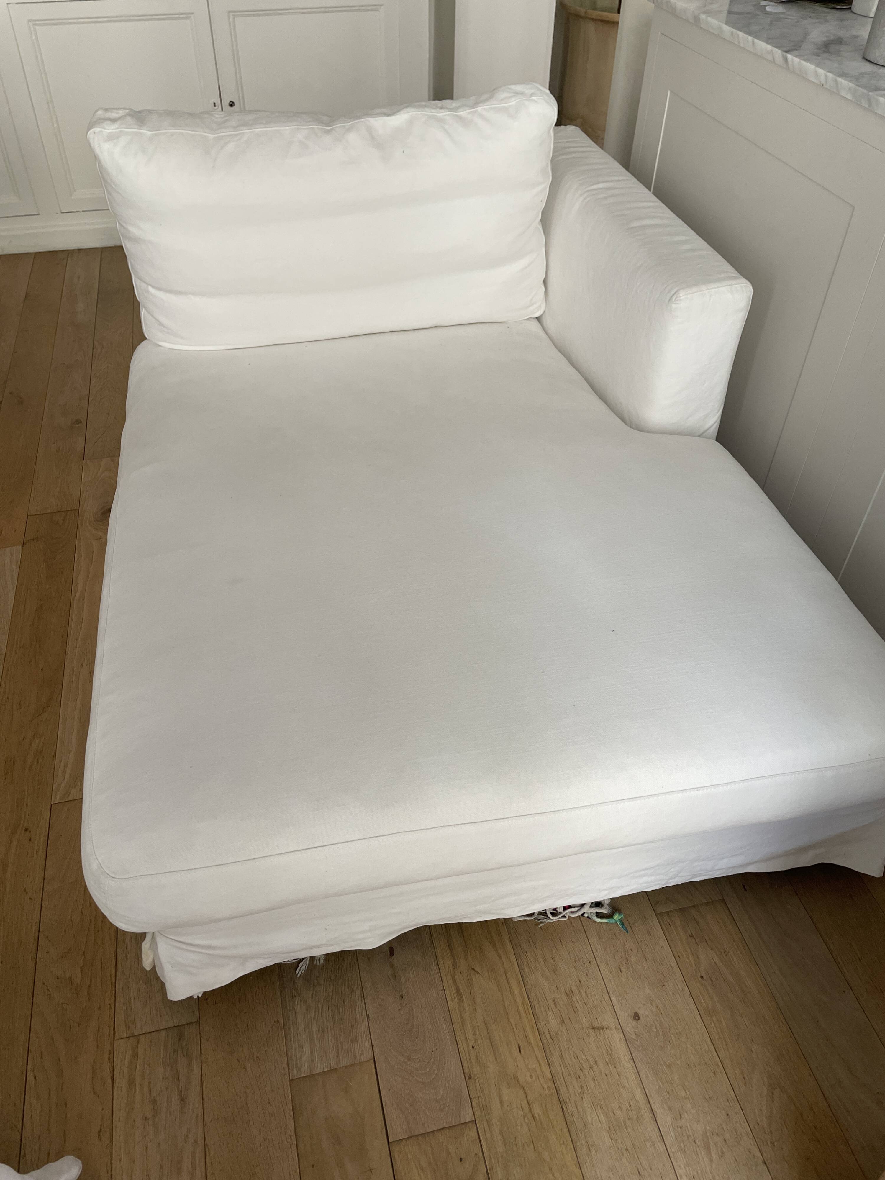 Méridienne en coton blanc Karma