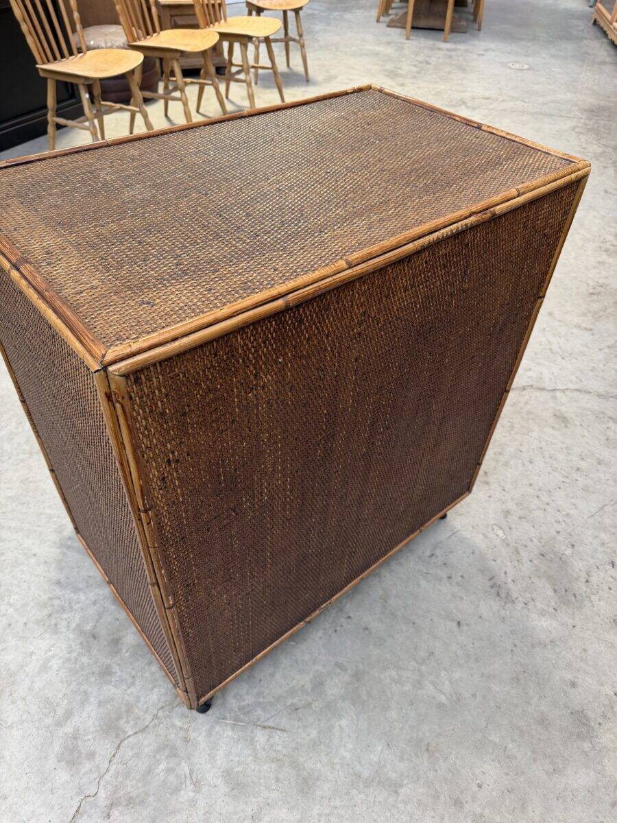 Wicker and rattan chest of drawers from the 1960s