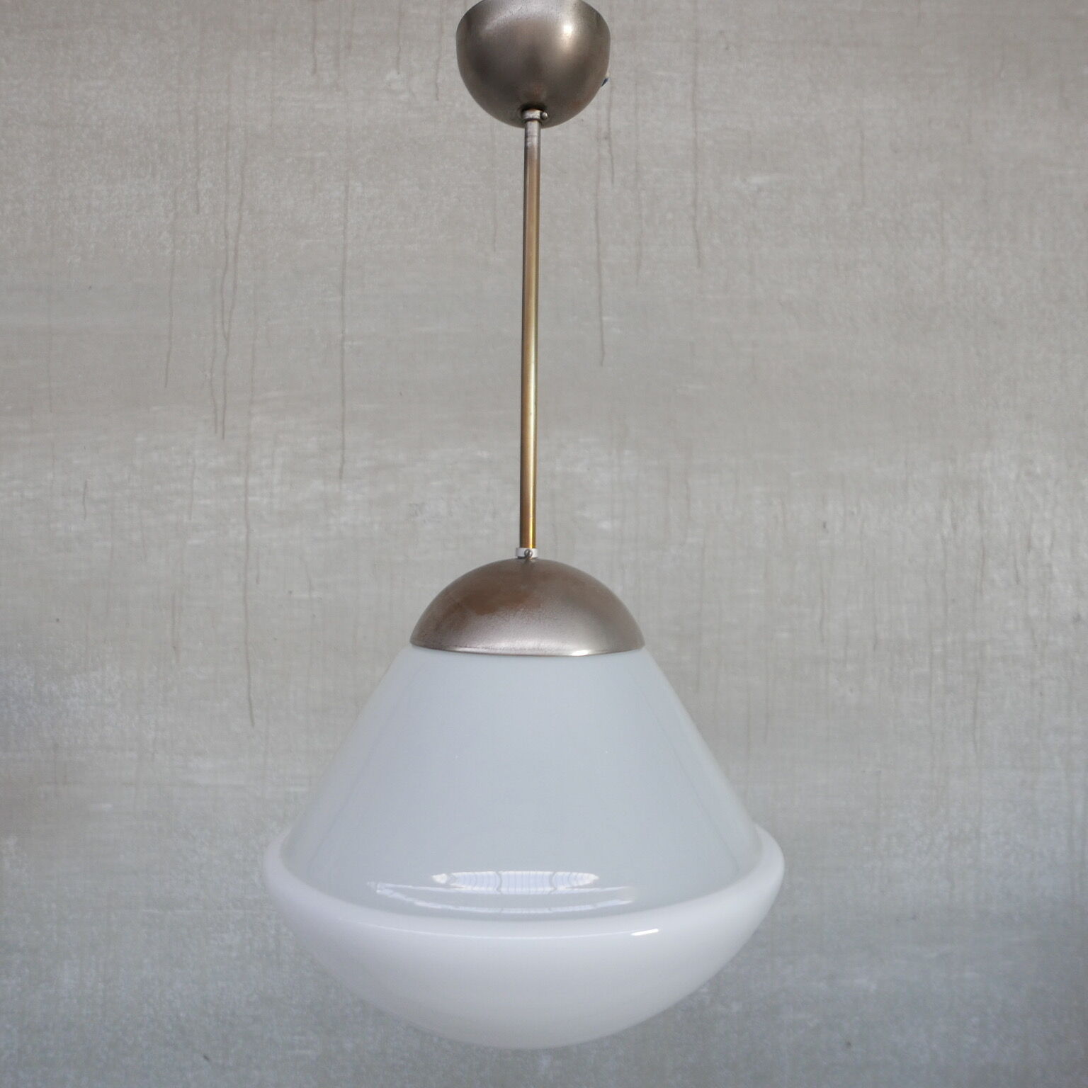 Antique german opaline pendant light by Kandem