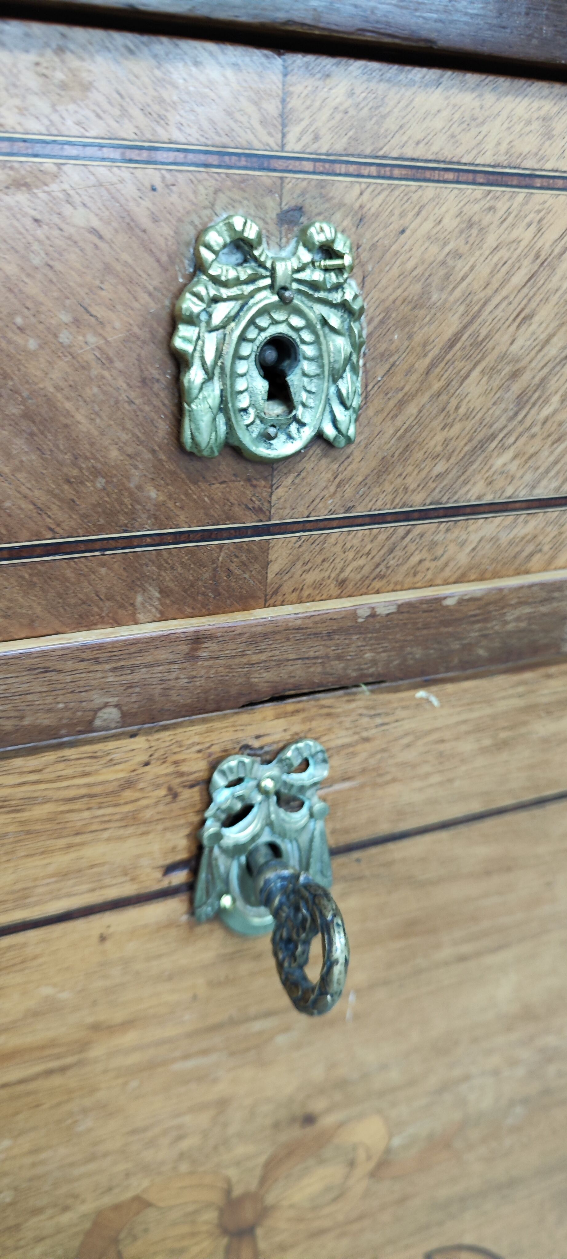 Former secretary marquetry and gilded bronze fittings