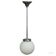 Functionalist suspension in Bauhaus style with opaline glass shade.