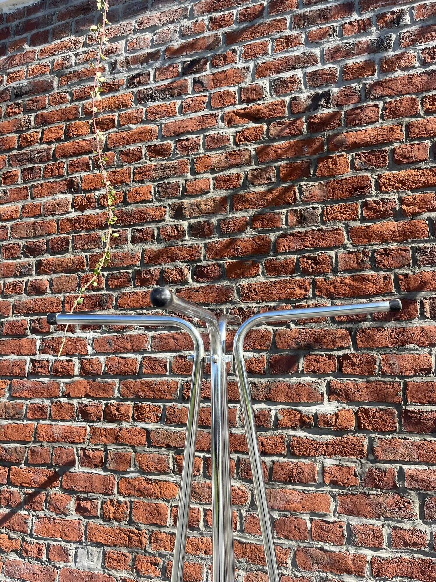 Large vintage chrome metal coat rack, Tubax style.
