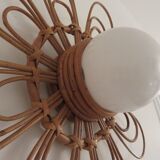 Wall light  'flower' 60s 70s rattan
