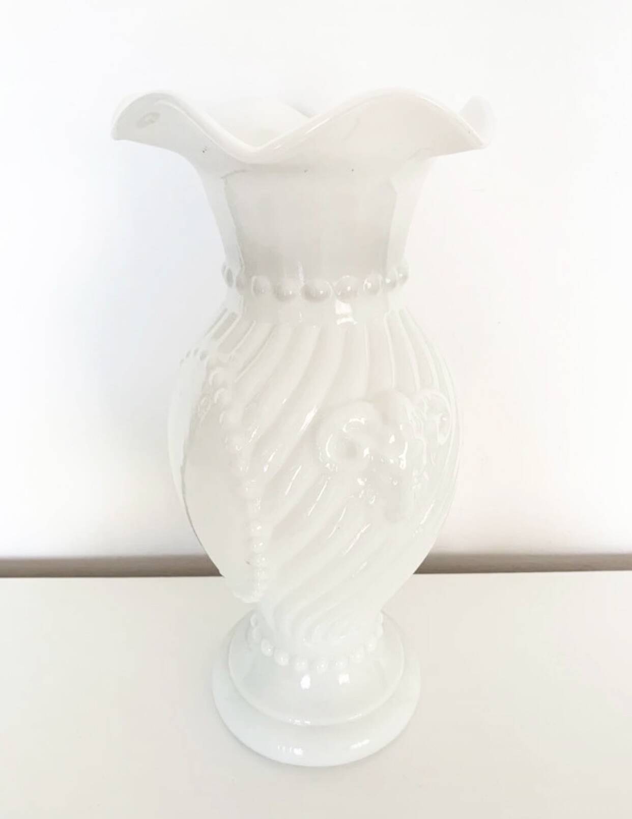 White opaline vase