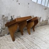 Pair of modernist constructivist wall-mounted bedside tables