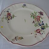 Plat  sarreguemines faience ancienne fleurs Strasbourg