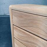 Vintage Rattan High Chest of Drawers, 1980s