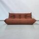 Togo sofa in thick cognac cowhide by Michel Ducaroy for Ligne Roset.
