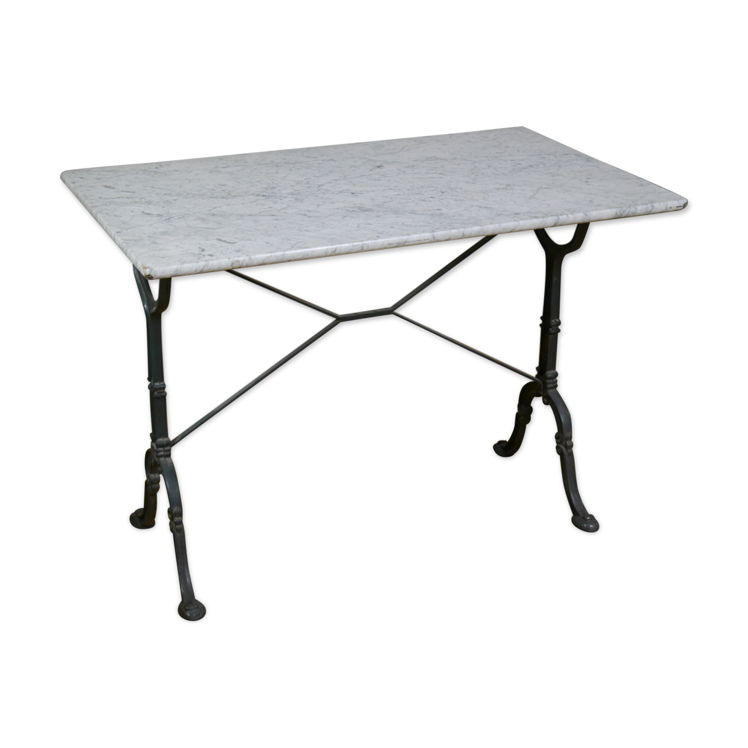 Table bistrot godin en fonte et marbre Selency