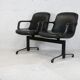 Bench imitation leather and steel, Italy, circa 1970