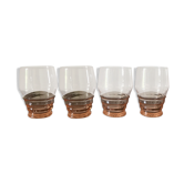 Set of 4 art deco pink tinted glasses