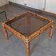 Vintage coffee table, rattan, bamboo and glass in the style of Vivai del Sud.