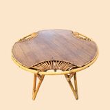 Janine Abraham Rattan Tripod Coffee Table