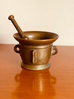 Mortar and pestle of ancient apothecary
