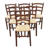 6 rustic Paillé chairs