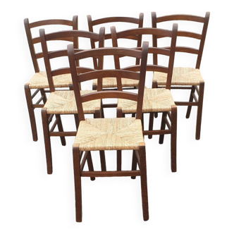 6 chaises Paillé rustique