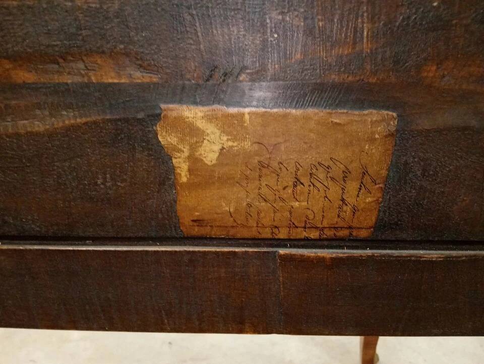 Very rare wig chest with a drawer in Louis XV style with marquetry.