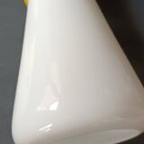 Suspension en opaline blanche et jaune diabolo