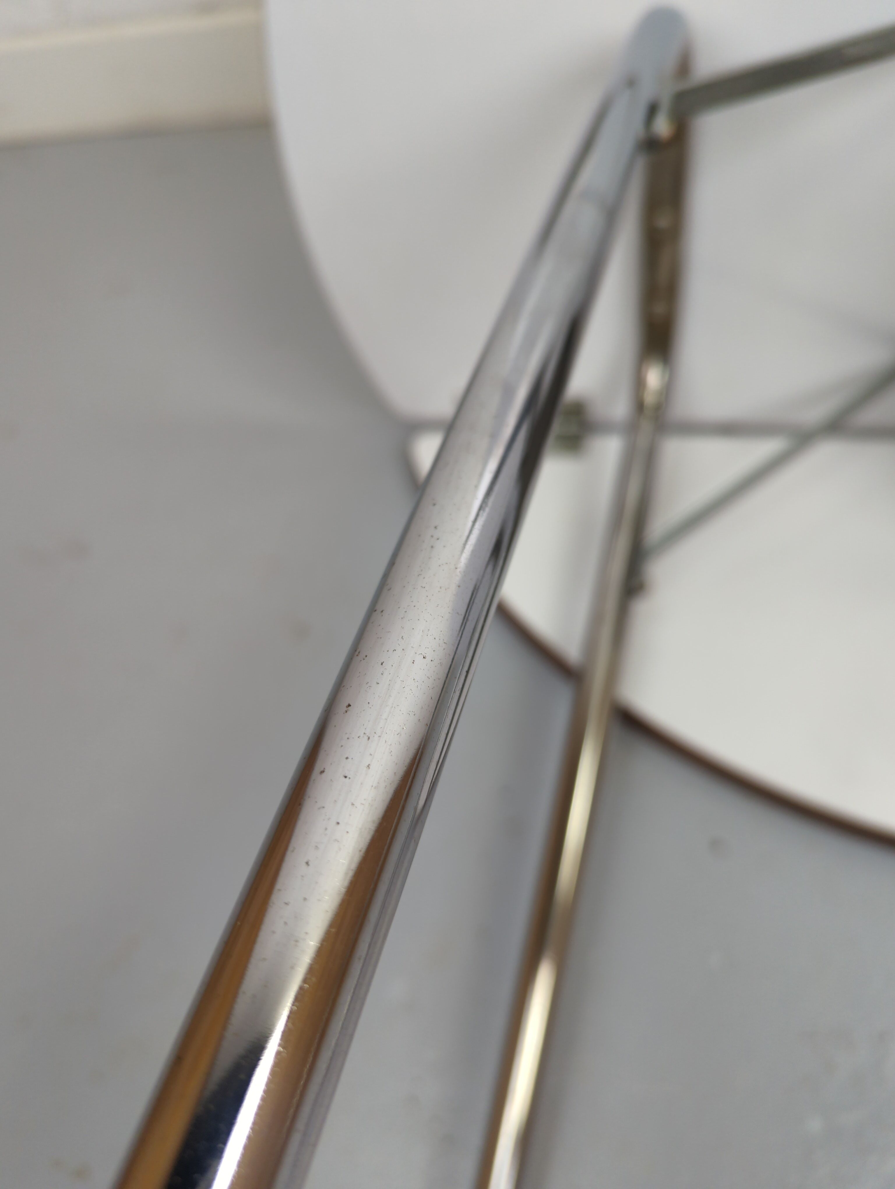 Foldable brown formica table compass legs