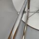 Foldable brown formica table compass legs