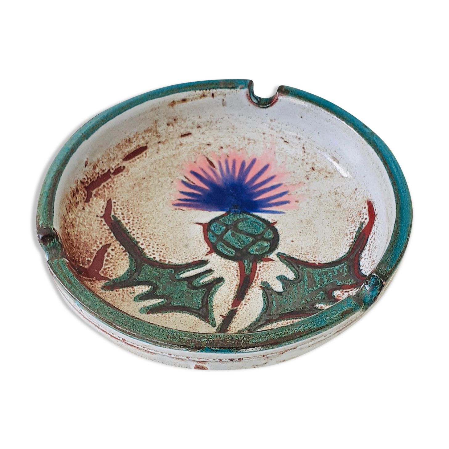 Ashtray  Vallauris thistle decoration