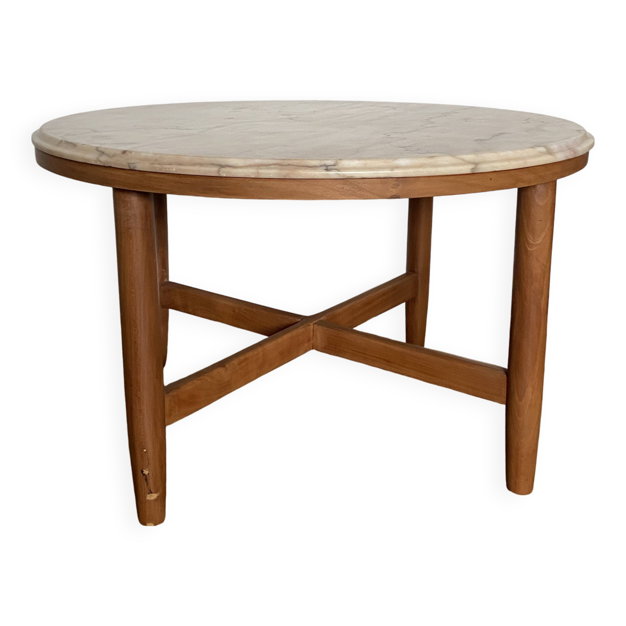 Vintage pink marble coffee table