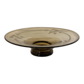Large Art Deco smoked glass bowl