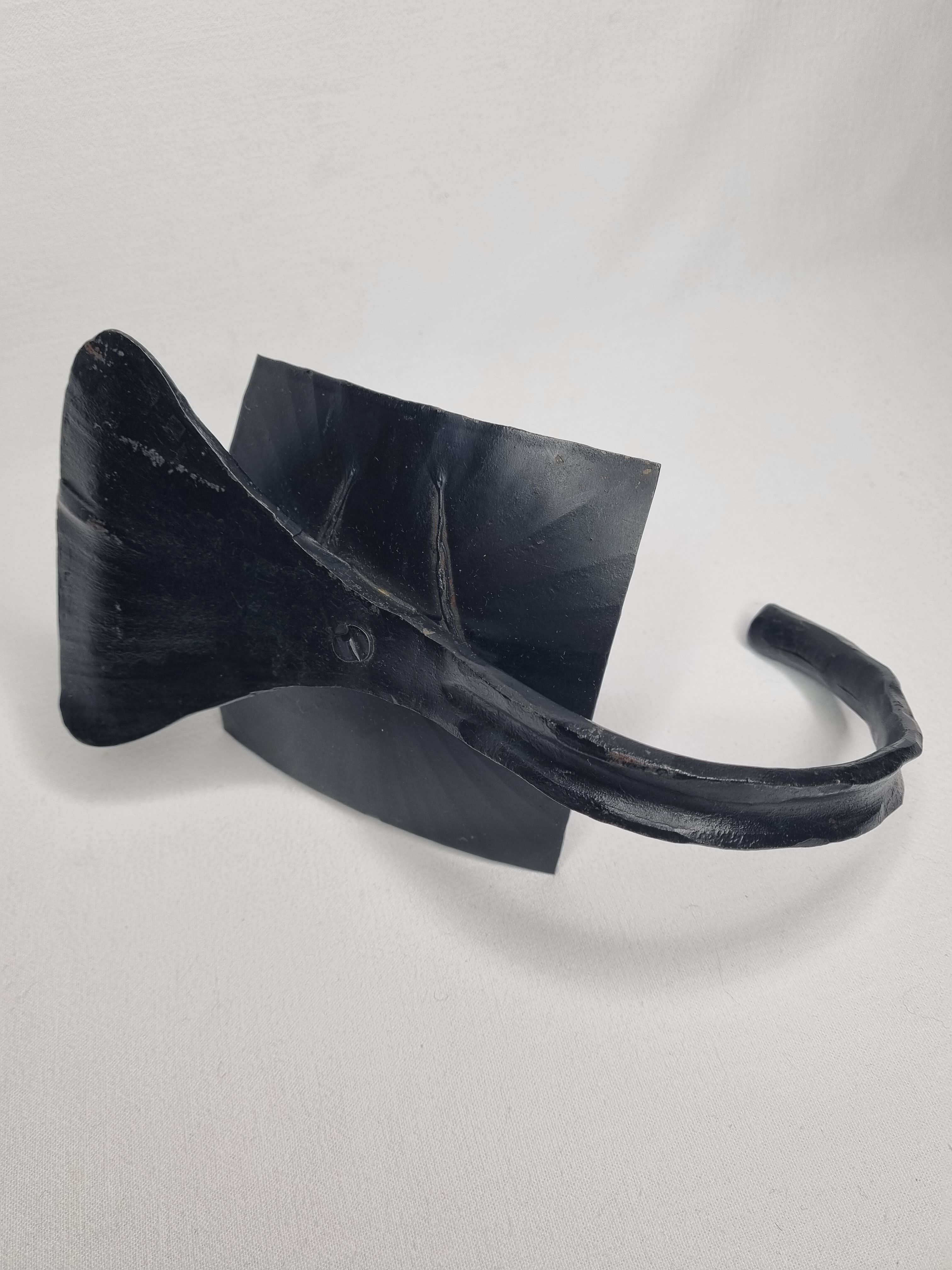 Art Deco wrought iron spade in the shape of Ginkgo Biloba leaf