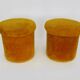 Pair of poufs, fur stools with storage inside, 1970s.
