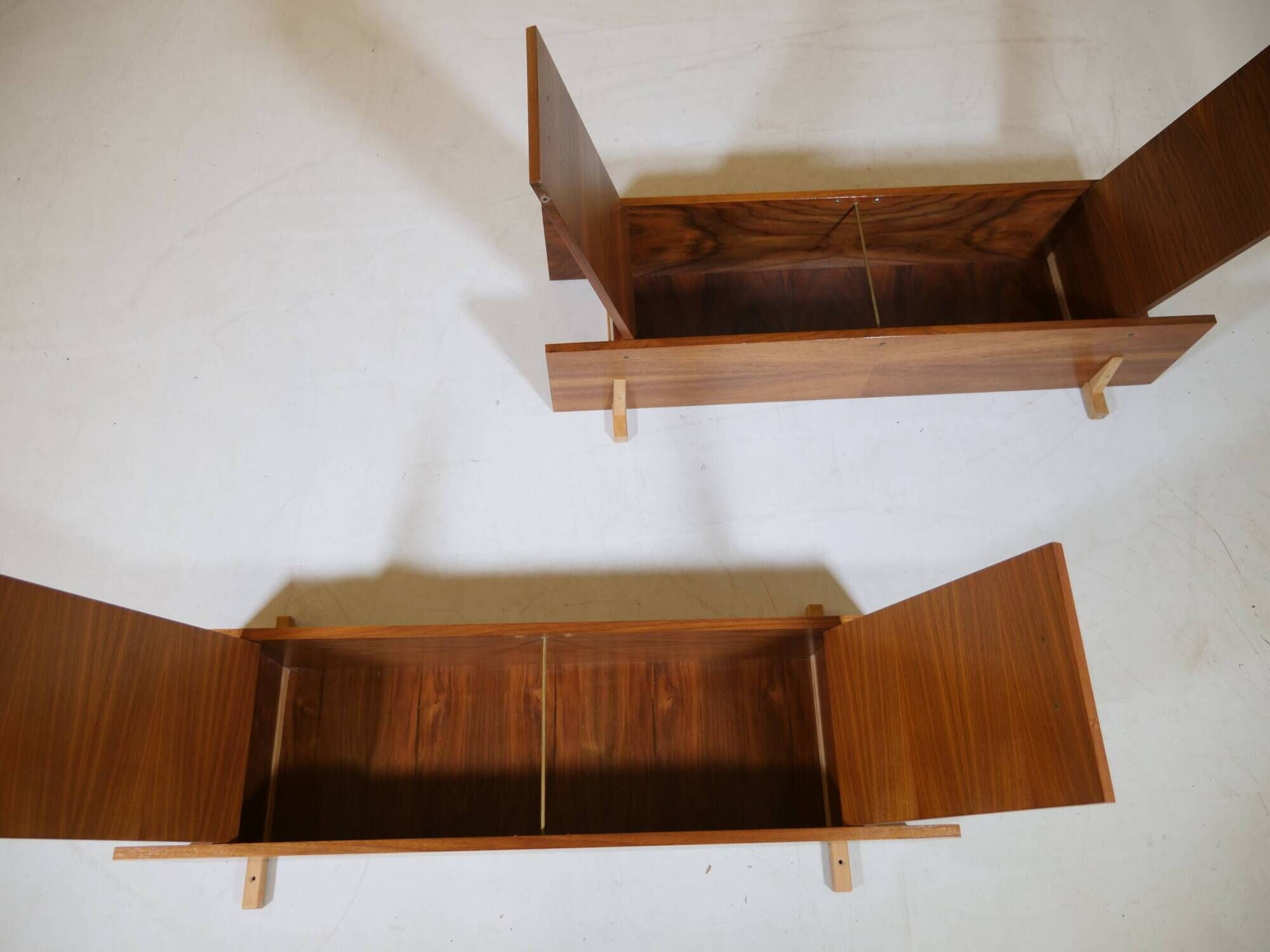 1960s Vintage Wall Shelves Walnut