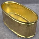 Cache pot rectangulaire en laiton pieds de Lion fabrique en Belgique