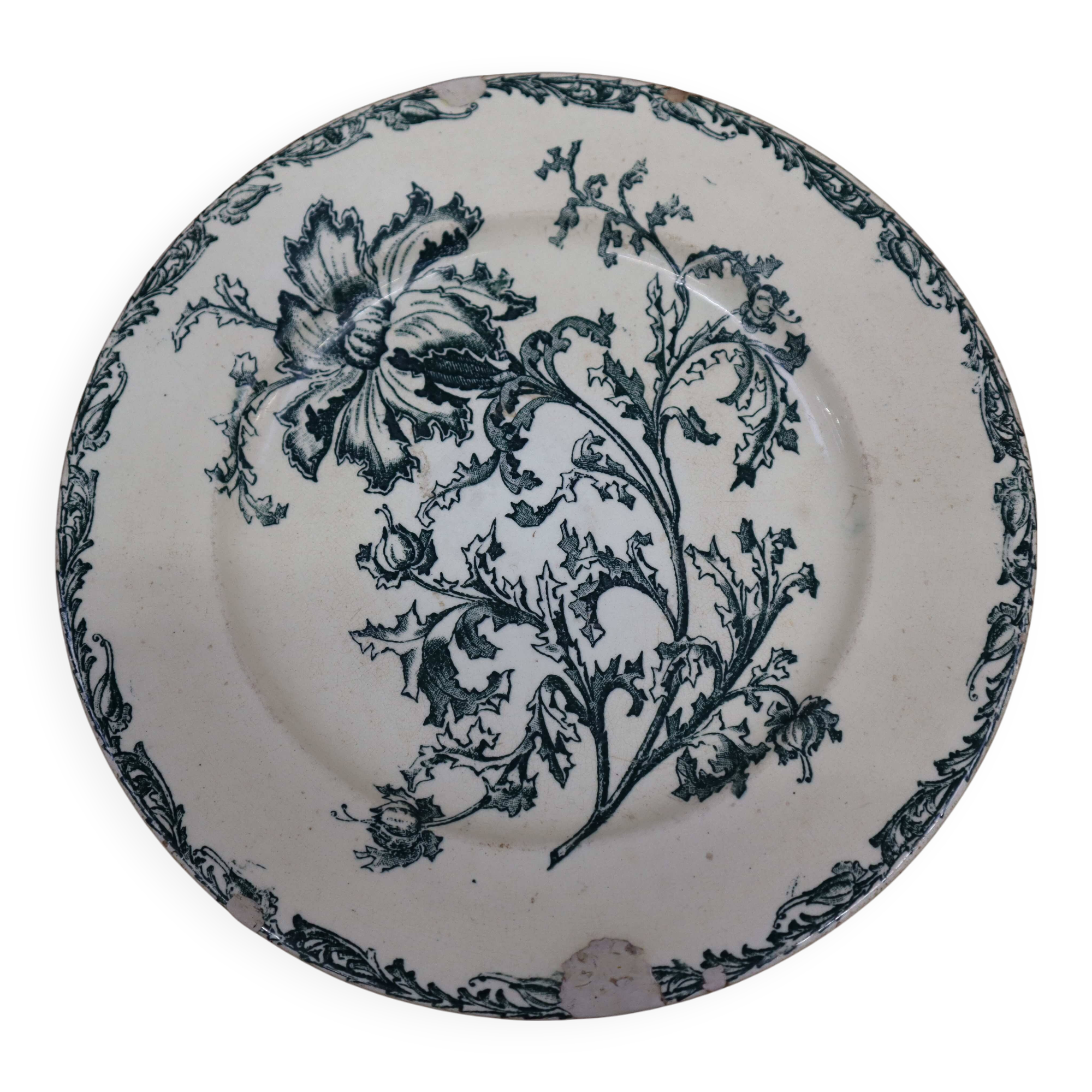 Thistles footed dish/compotier DATURA model (Jules VIEILLARD Bordeaux)