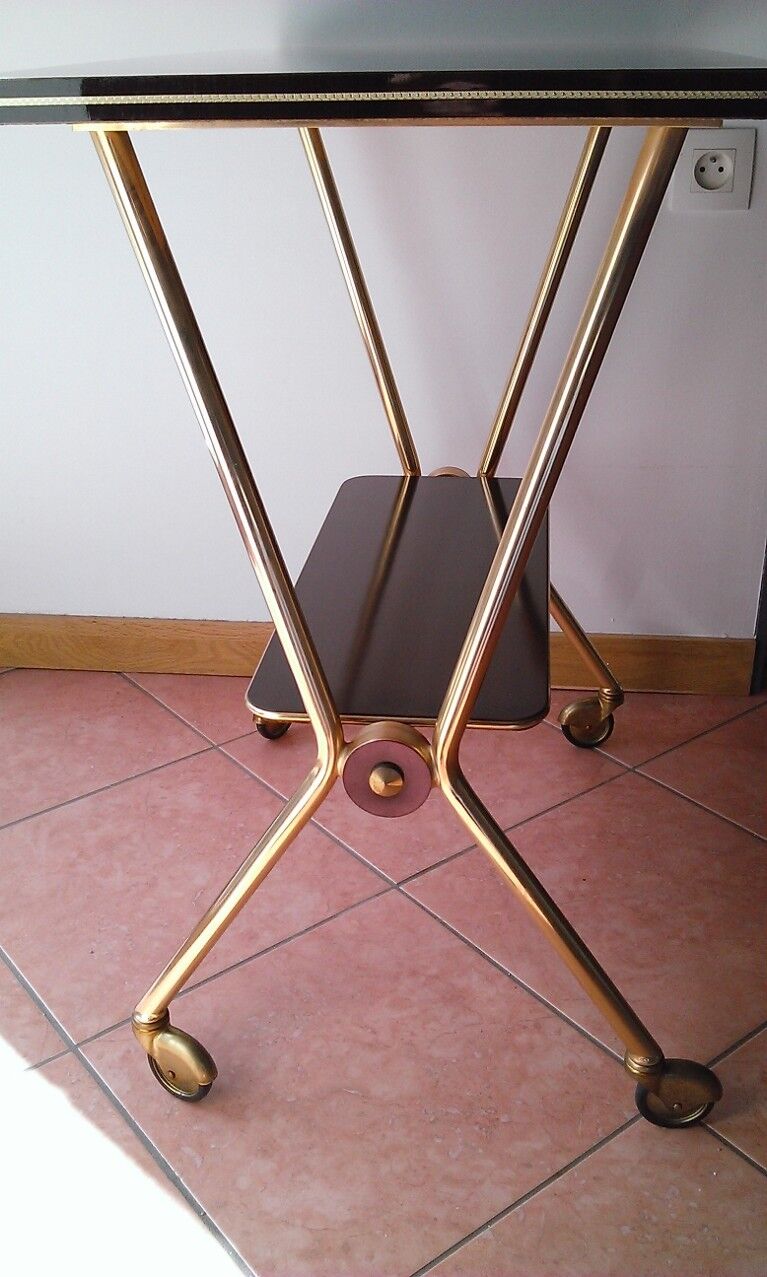 cosole serves feet X brass and chocolate