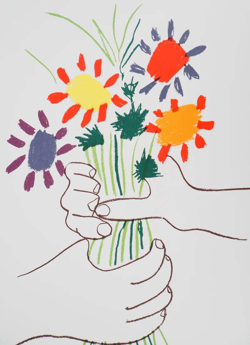 Pablo Picasso: The Bouquet of Peace, signed lithograph