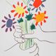Pablo Picasso : Le bouquet de la paix, lithographie signée