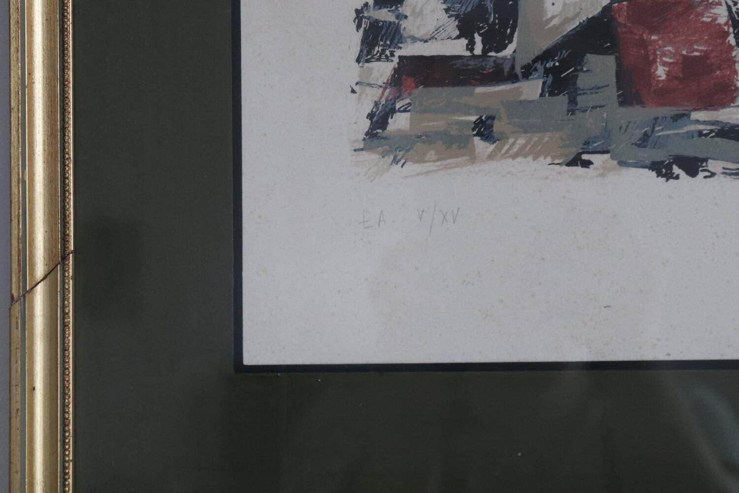 Vintage abstract painting signed Bepoix beaux art brest