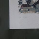 Vintage abstract painting signed Bepoix beaux art brest