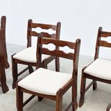 Set of six Razorback dining chairs