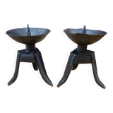 Pair of brutalist candlesticks