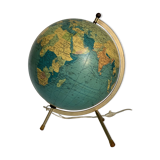 Globe vintage 1969 terrestre tripode verre Taride mappemonde - 33 cm