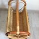 Magazine holder in rattan and braided wicker / vintage 60s-70s
