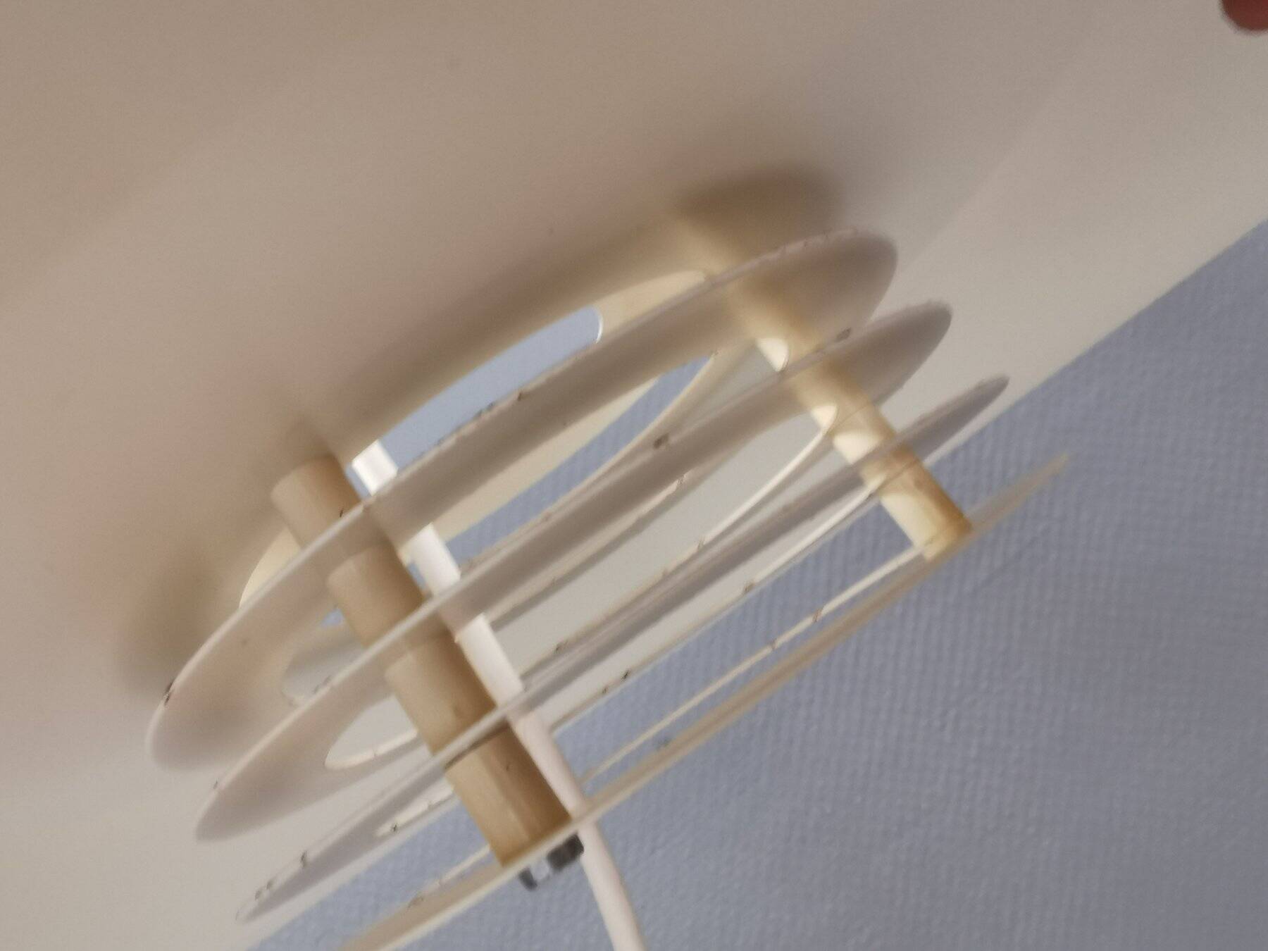 White slim hanging lamp from the Danish lamp produced by Lyfa, 1980s