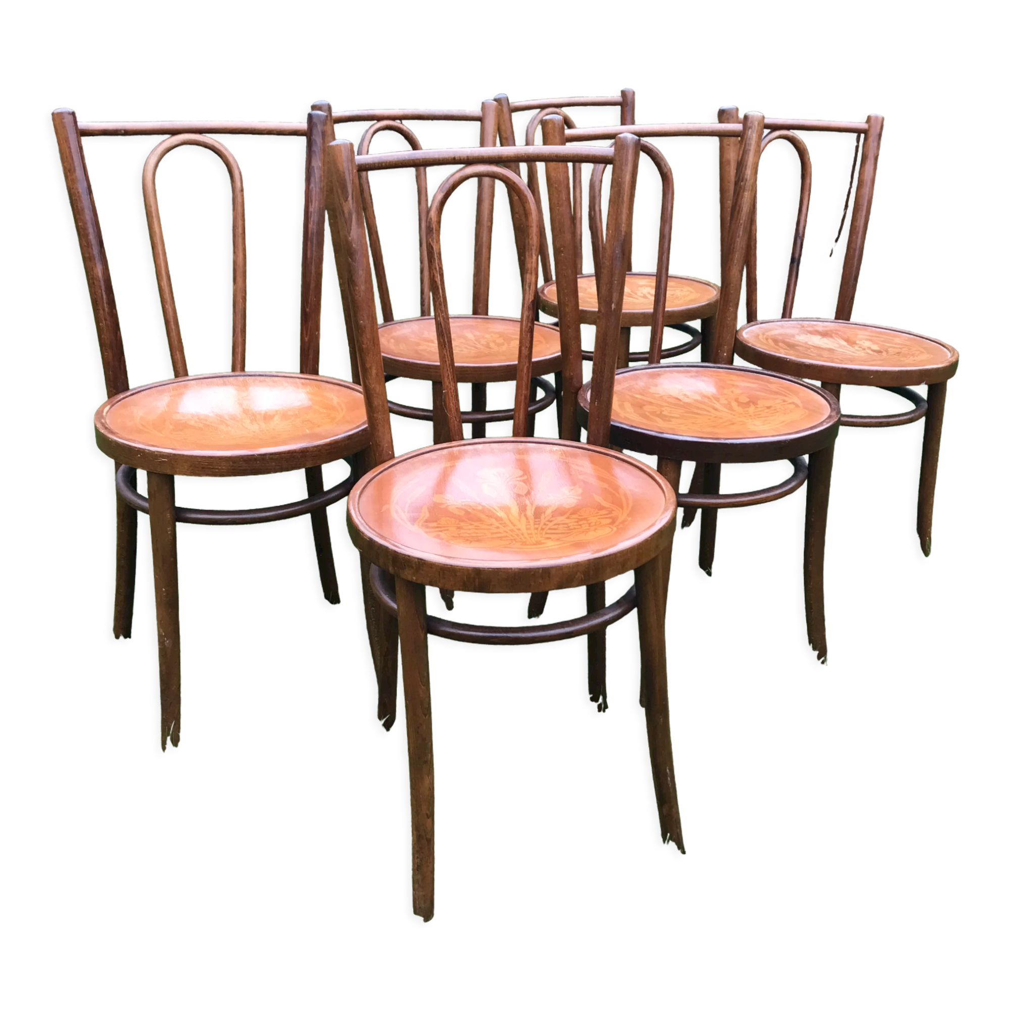Lot de 6 chaises bistrot vintage