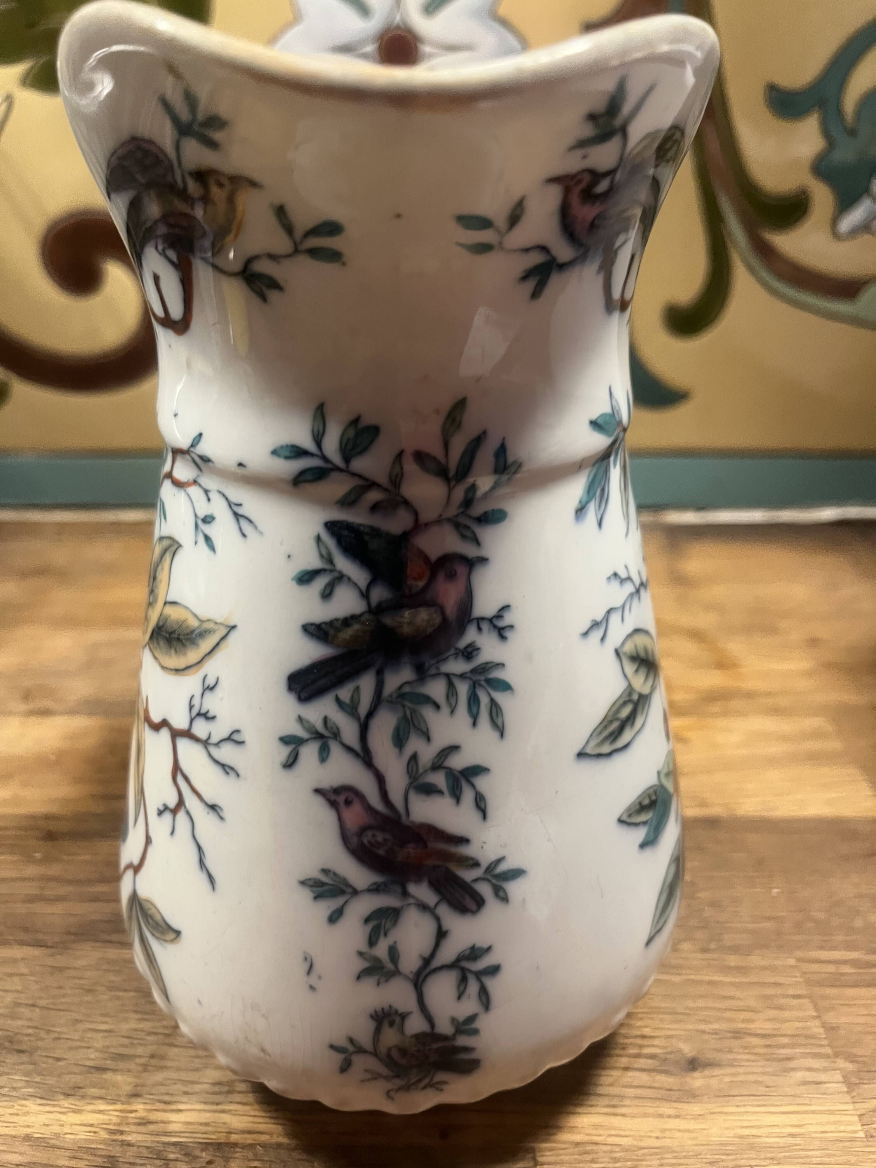 Typical English porcelain jug, "Indian Tree" decoration.
