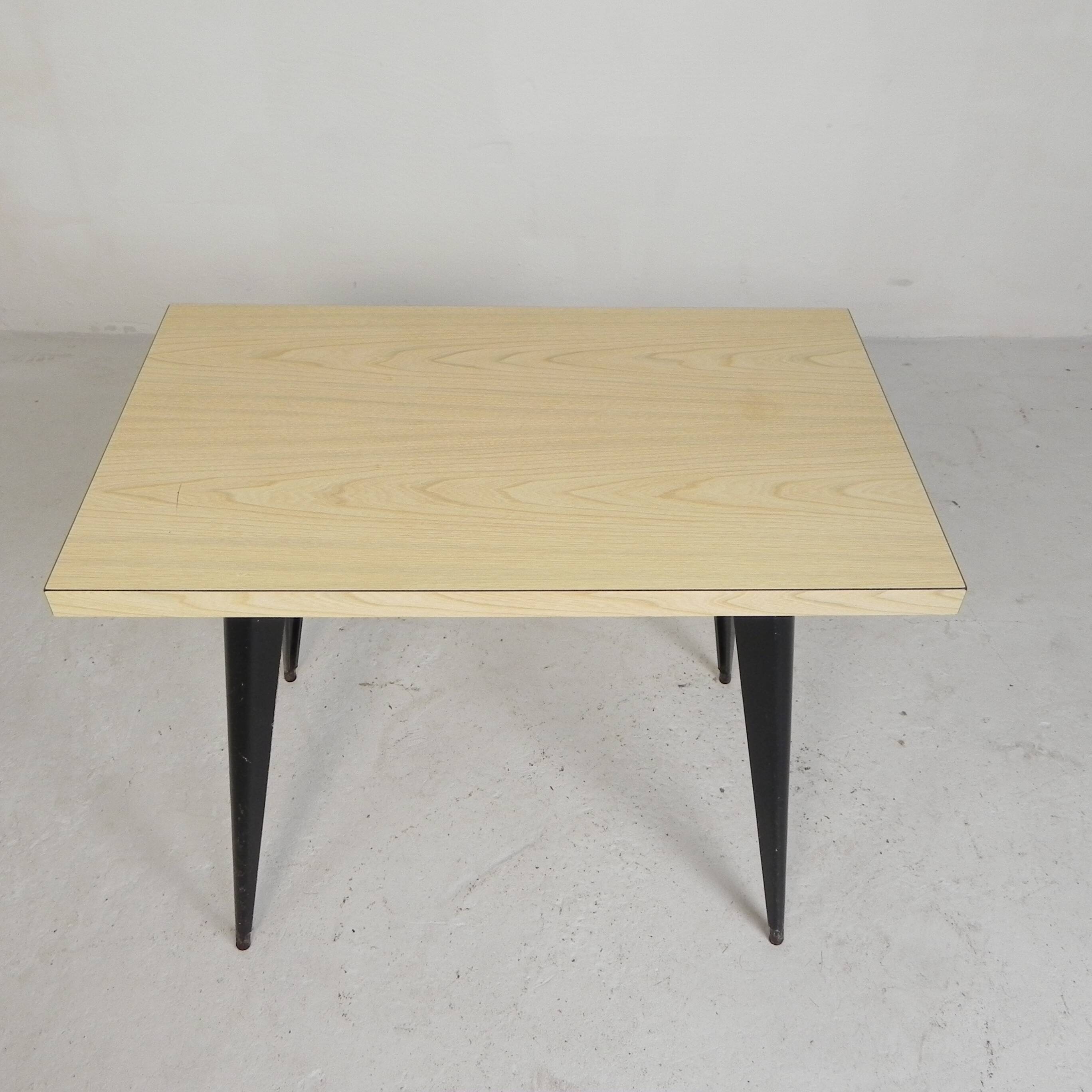 Bistro table Henri Julien, model Tolix T55 with a Formica top, 1950s.