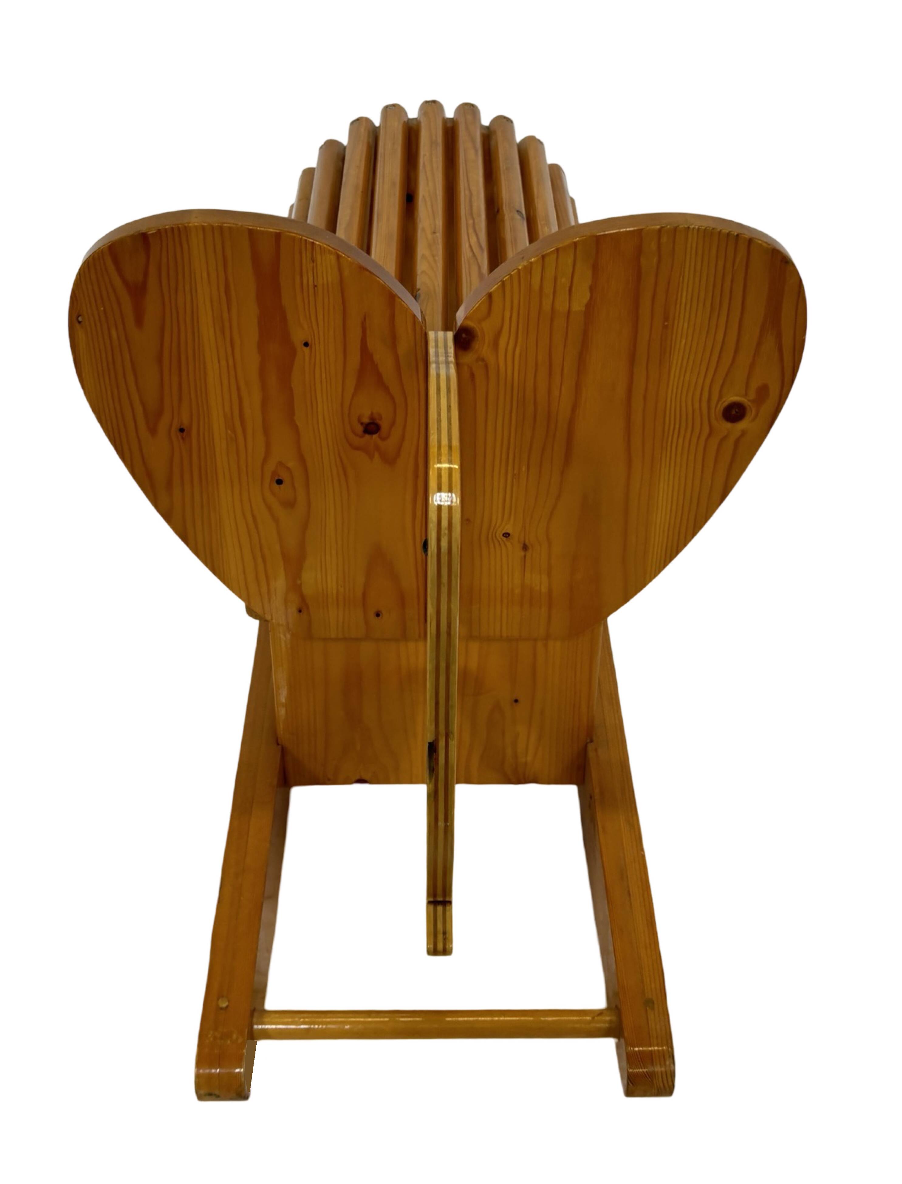 Vintage Swedish design Wooden Rocking Elephant 80's design