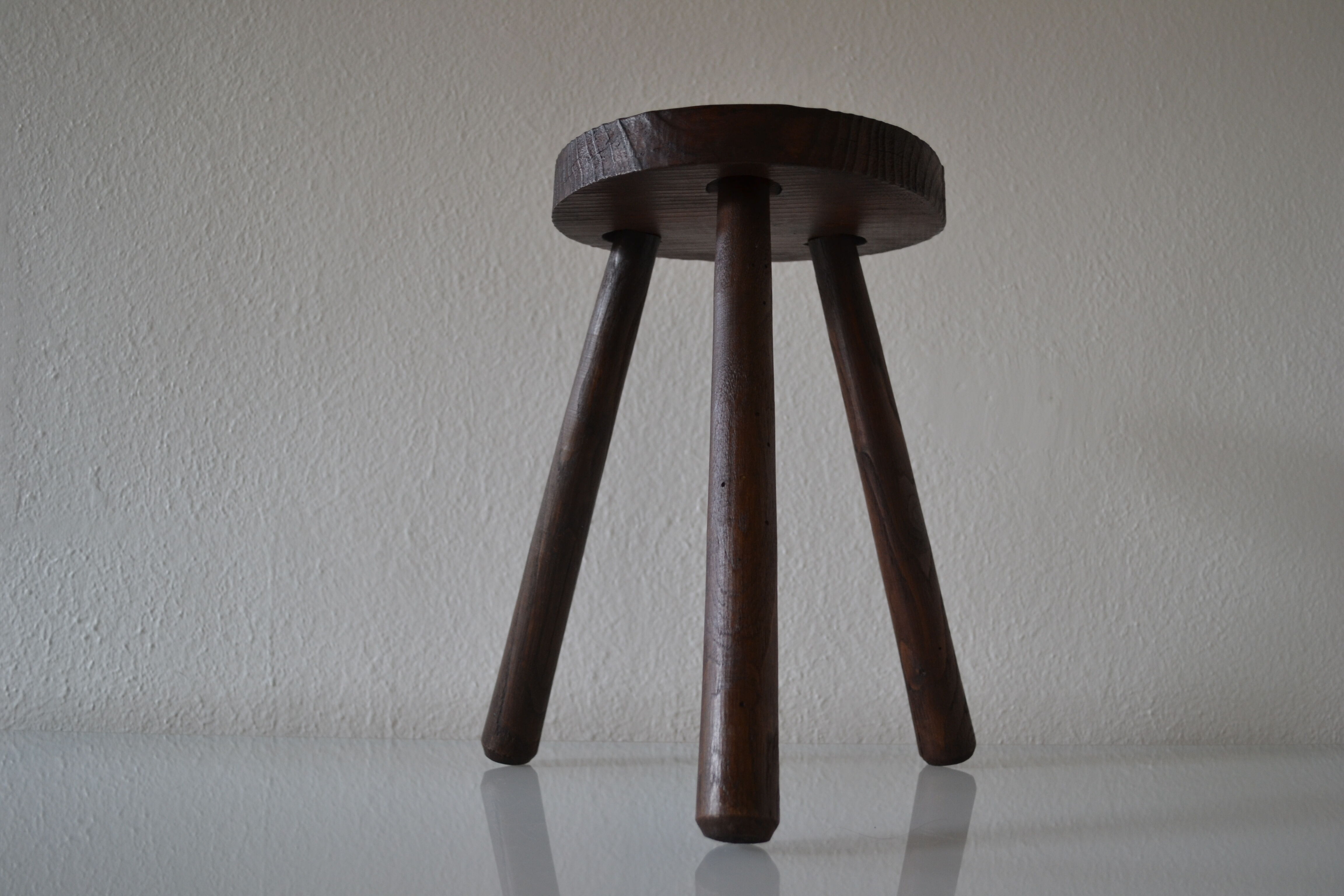 Brutalist modernist tripod stool 1950